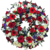 Loose Wreath in Red White and Blue